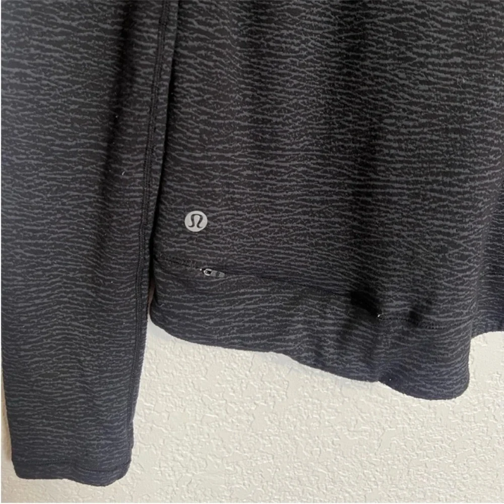 Lululemon Squad Goals Hoodie in Pebble Jacquard Black Blue Tied